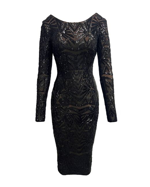 Dress the population black emery dress discount