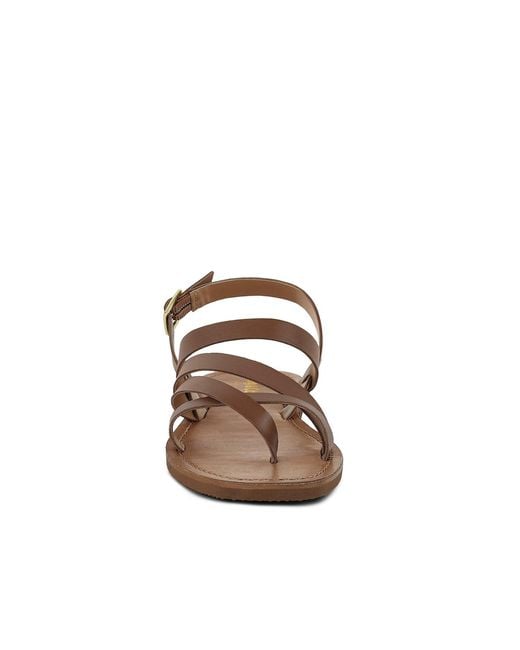 Rag & Co Brown Sloana Strappy Flat Sandals