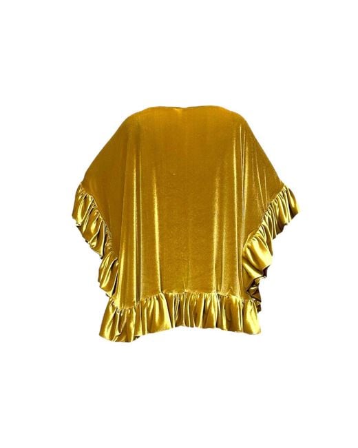 Julia Clancey Yellow Mini Ruffle Mustard Dress