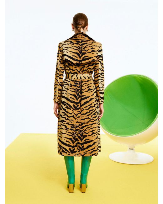 Nocturne Natural Tiger Printed Trench