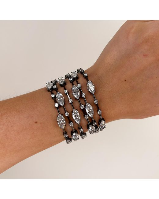 SALLY SKOUFIS Metallic Regen Bracelet With Made Cz Diamond Stimulant