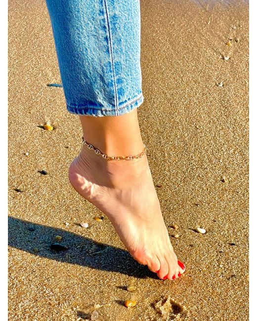 Olivia Le Metallic Mini Beverly Links Anklet