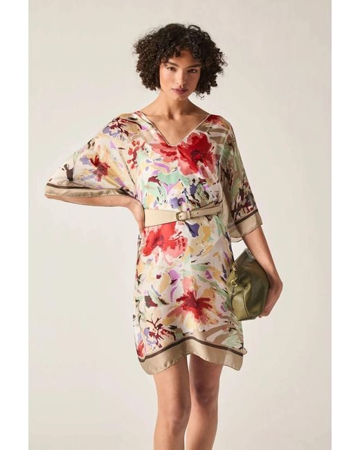 James Lakeland White Floral Mosaic Kaftan