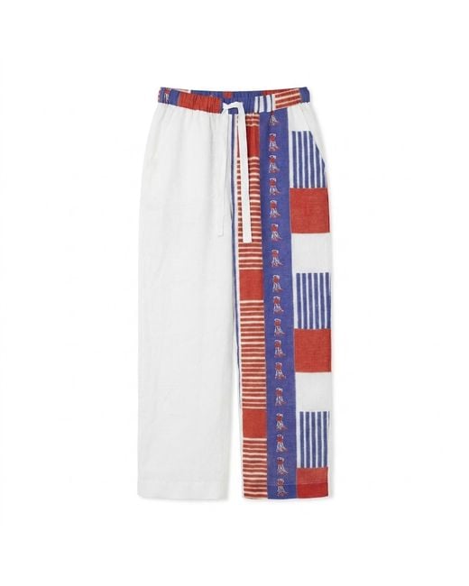 Studio Afuera Blue Lima Printed Linen Pants