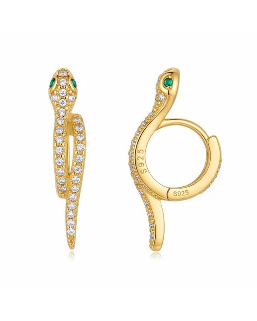 Angel Barocco Metallic Serpent Sparkle Hoop Earrings – & Vermeil