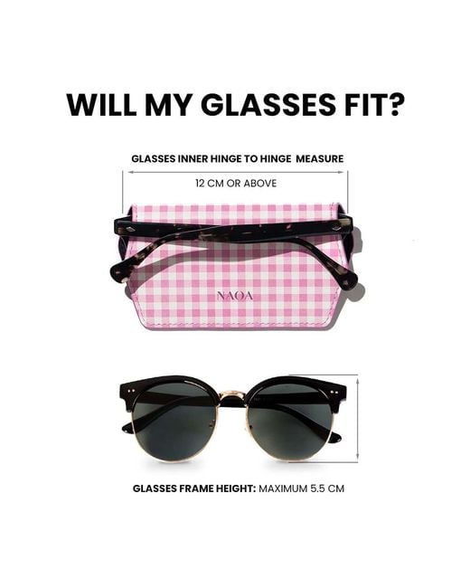 Naoa Pink Slim Glasses Case Vichy Print