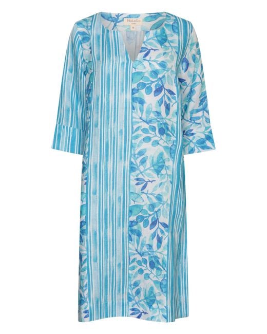 NoLoGo-chic Blue Zen Waterfall Panel Print Dress