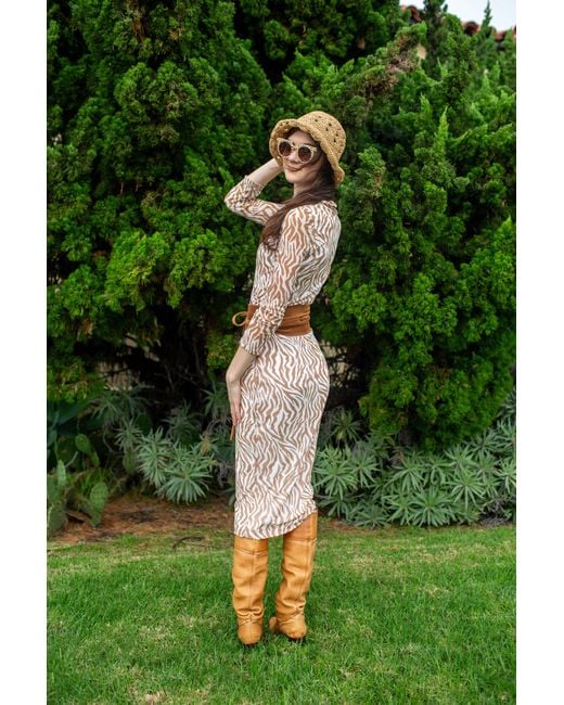Jennafer Grace Natural Lucy Pencil Skirt