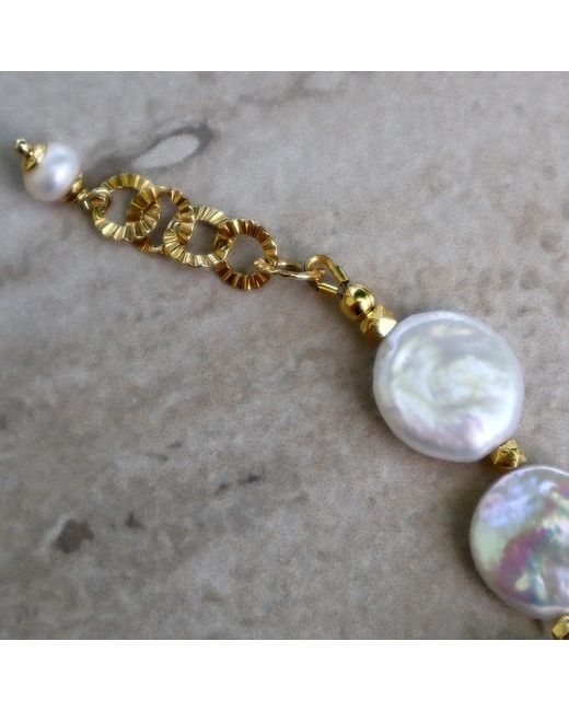 Mineralgems•Studio Metallic Bracelet With Flat Pearls