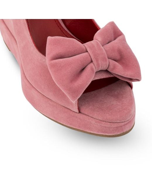 Rosamund Muir London Red Rignana Dusky Velvet Wedges