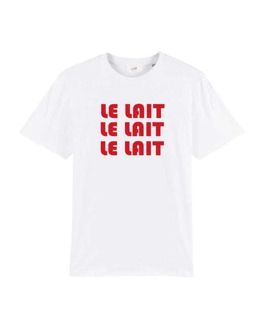 Fanclub White Le Lait Retro Slogan T-Shirt