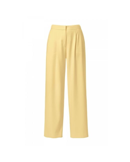 AGGI by HALEWSKI Yellow Omena Butter Long Wide Trouser With Slits