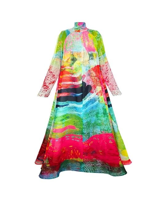 Maxjenny Green A-Shaped Maxi Dress
