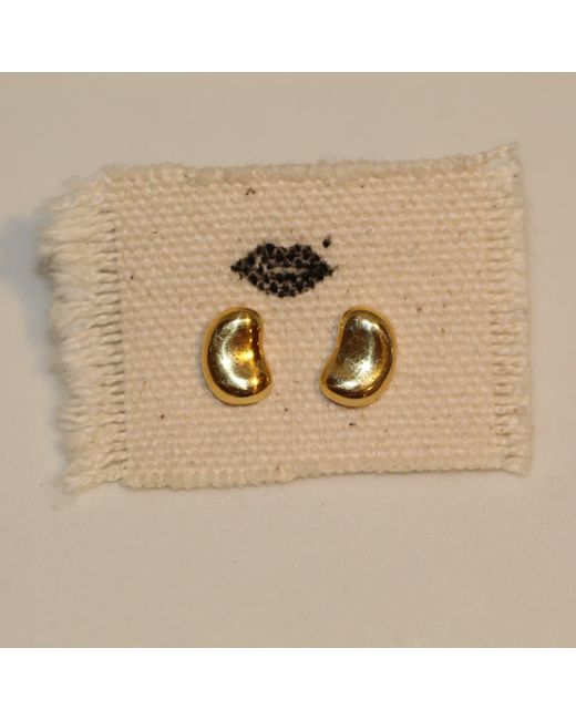 VicStoneNYC Fine Jewelry Metallic Solid Bean Stud Earrings