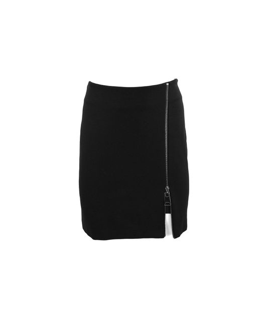 Theo the Label Black Hera Layered Vegan Leather Mini Skirt Zipper