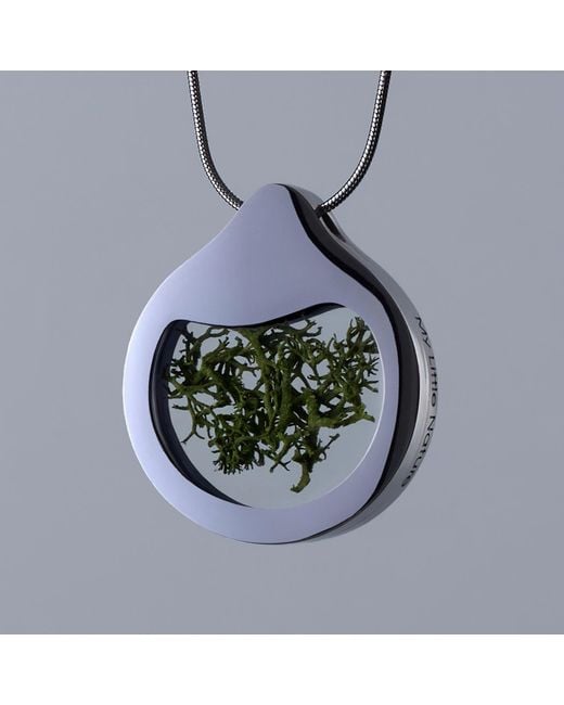 My Little Nature Metallic Necklace With Natural Moss