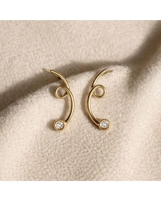 Lily Flo Jewellery Metallic Everything Kept Unfolding Diamond Earrings