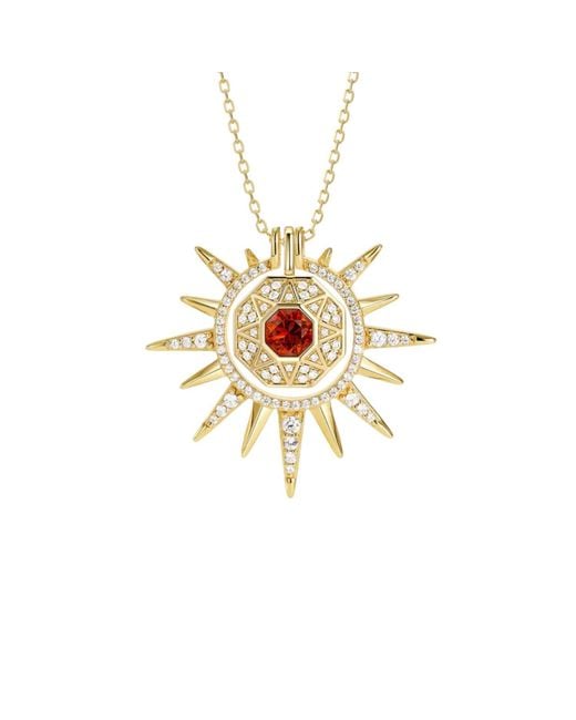 Vanimy Metallic Radiant Light Of Truth Octagon Sunburst Necklace