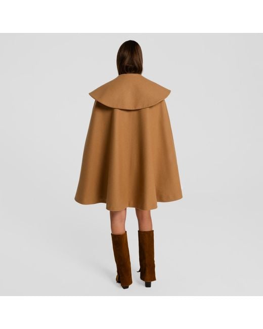 Mandragora Brown Wool Cape Sorte Caramel