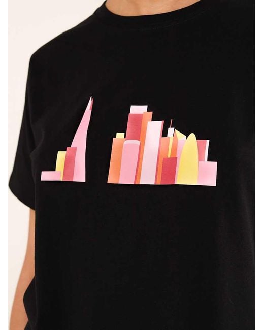 blonde gone rogue Black London Skyline Graphic Print Tee, Organic Cotton
