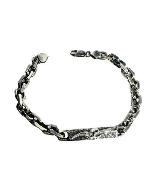 Tg-Jewellery by Tamara Gervasio Metallic Celtic Dog Plate Knife Edge Trace Chain for men