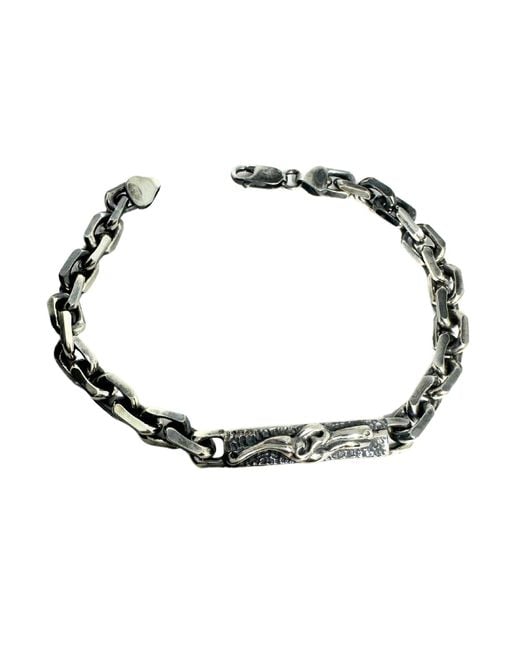 Tg-Jewellery by Tamara Gervasio Metallic Celtic Dog Plate Knife Edge Trace Chain for men