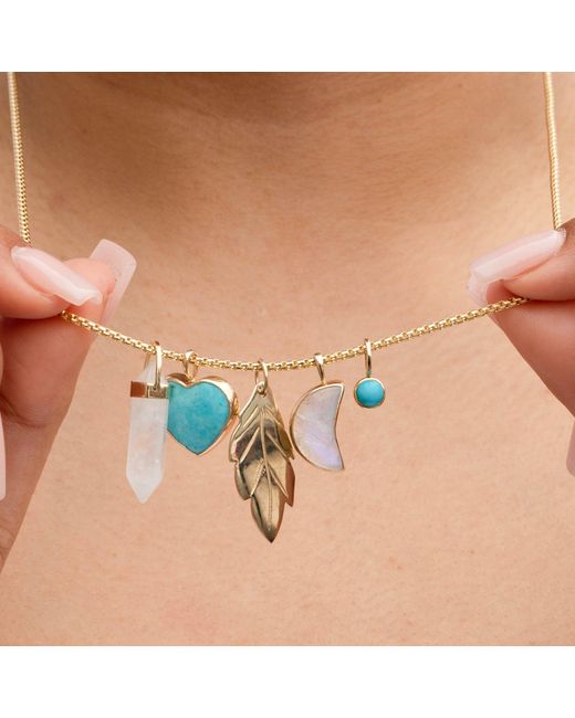 Maya Brenner Metallic Moonstone Crescent Charm