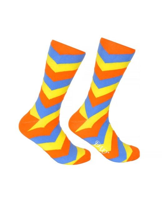 DAVID WEJ Orange Patterned Socks for men