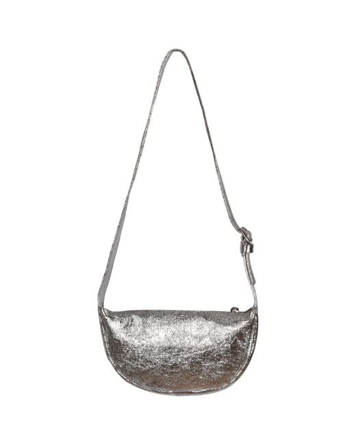 Owen Barry Gray Leather Sling Bag