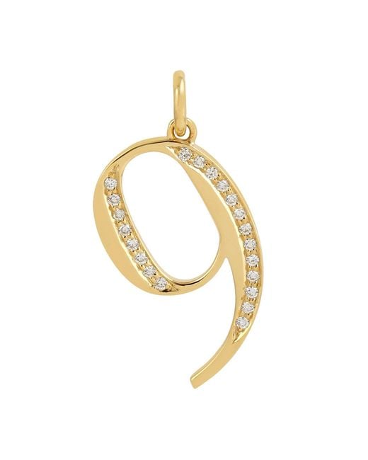 Artisan Metallic Diamond Number "9" Pendant