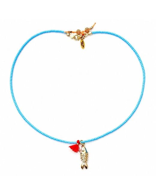 Persia Dona Jewelry Blue Little Fish Necklace