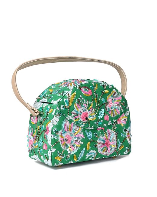 Simitri Green Garden Half Moon Bag
