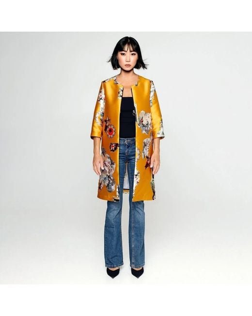 Maxjenny Yellow Tailored Coat