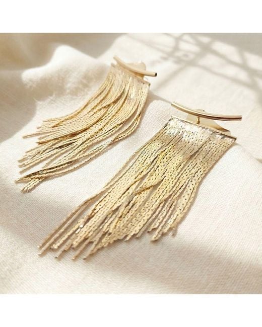 Harfi Metallic Plated Waterfall Party Tassel Earrings