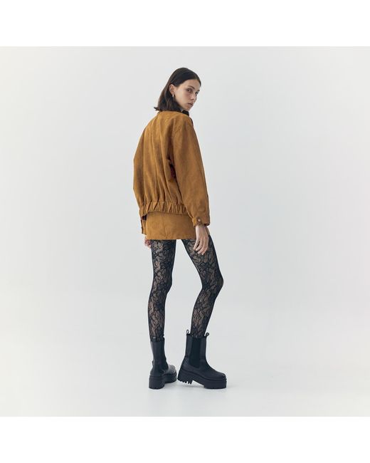 Ats the Label Brown Remi Light Suede Jacket And Skort Set