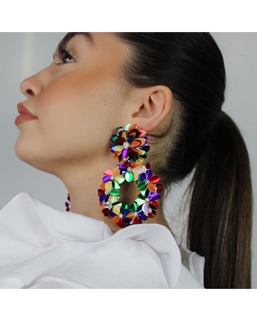 PINAR OZEVLAT Green Yasmine Hoops