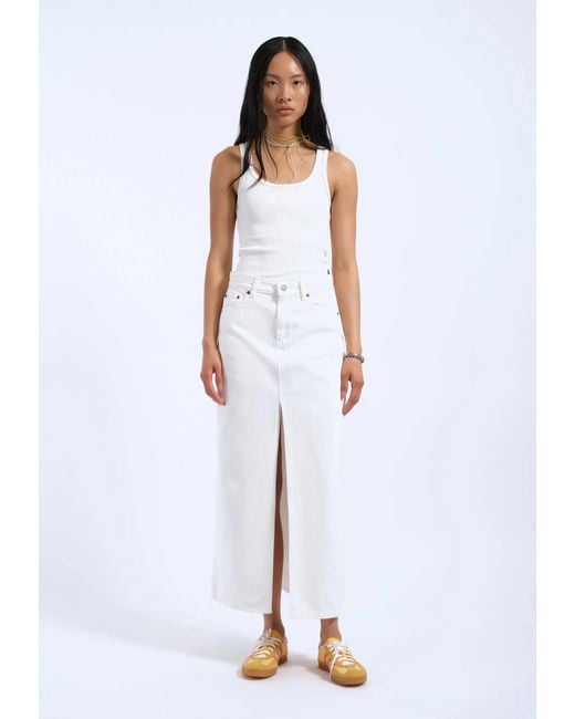 Dr. Denim White Myra Skirt