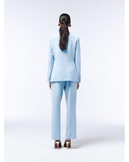 Sour Figs Blue Medallion Button Tailored Cigarette Trousers