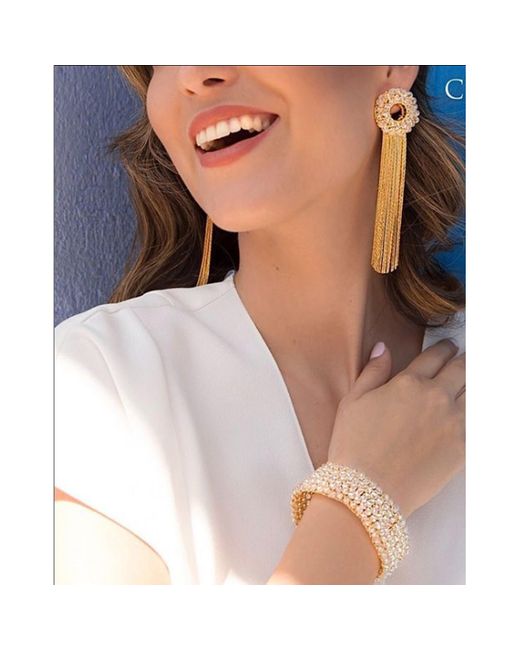 Lavish by Tricia Milaneze Metallic Neutrals Clear & Sadie Handmade Earrings