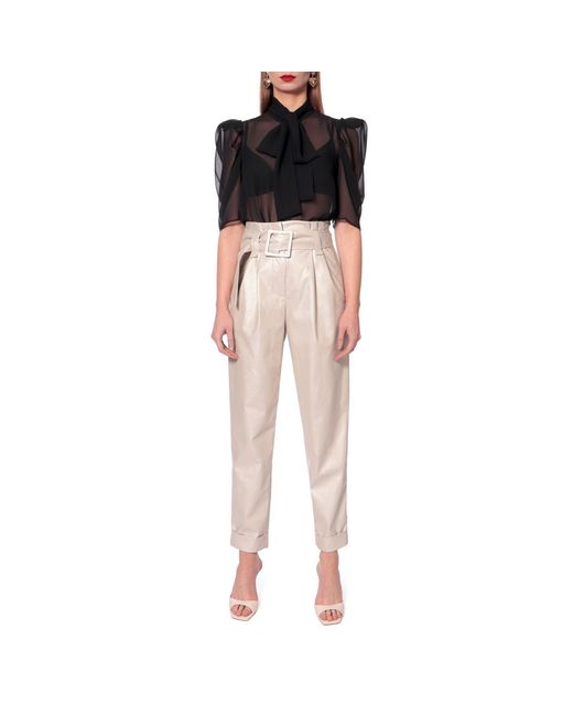 AGGI by HALEWSKI Black Angel Pure Short Puffed Sleeve Chiffon Blouse