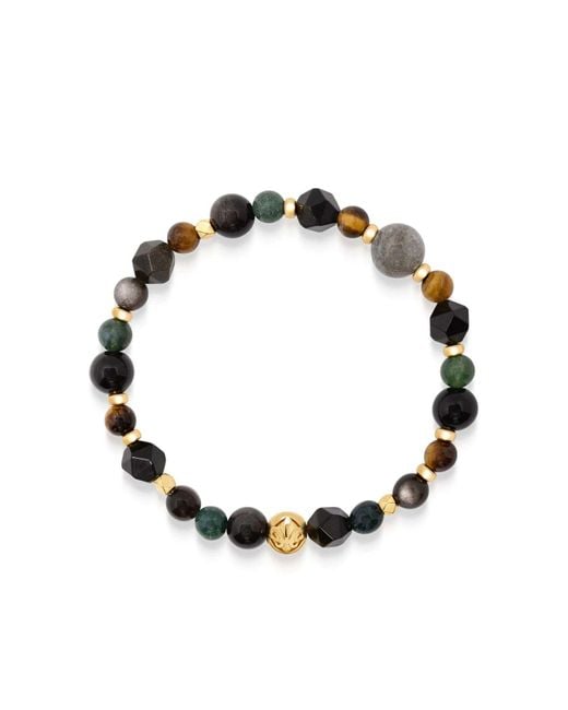 Nialaya Black Tiger Eye Spiritual Power Bracelet for men
