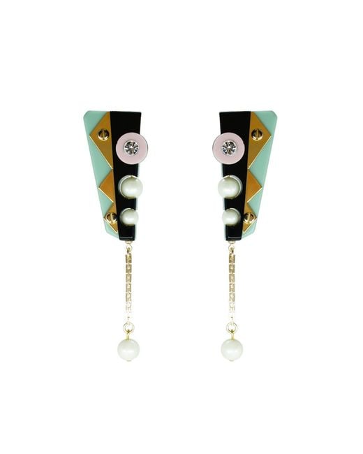 Gissa Bicalho Multicolor Handmade Acrylic Earring Short Inti