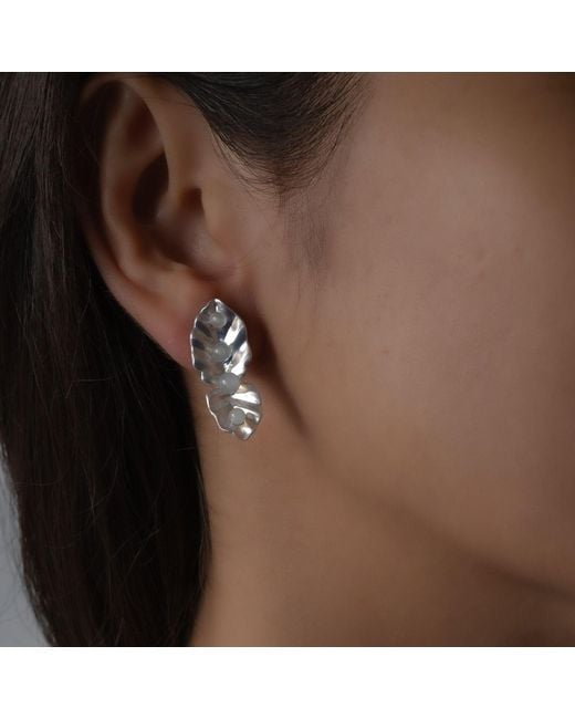 Onia Metallic Kaffir Leaf Earrings