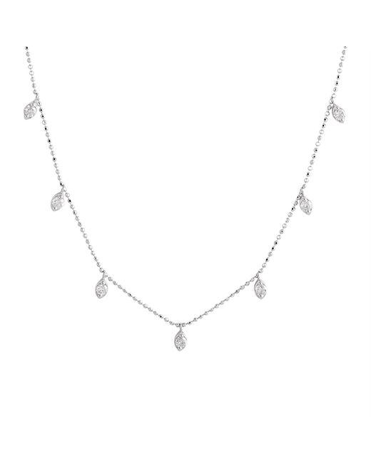 Artisan White Natural Diamond Drop Station Necklace