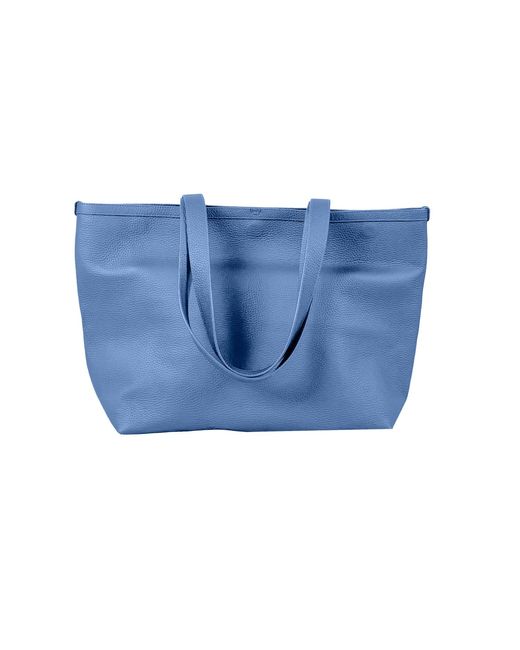 godi. Blue The Eva Handmade Leather Tote Bag