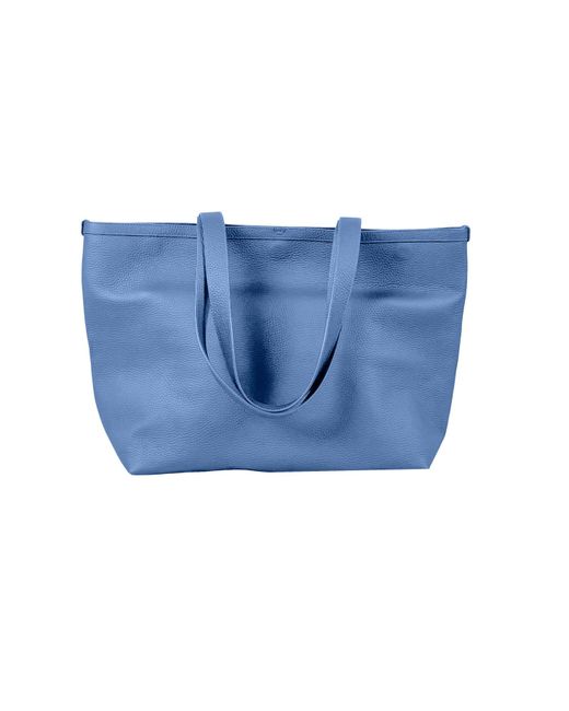 godi. Blue The Eva Handmade Leather Tote Bag