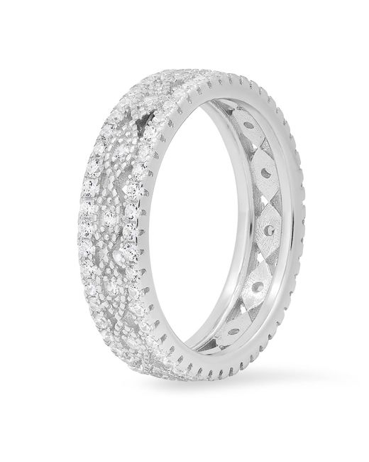 Kylie Harper Metallic Vintage Diamond Cz Eternity Band Ring
