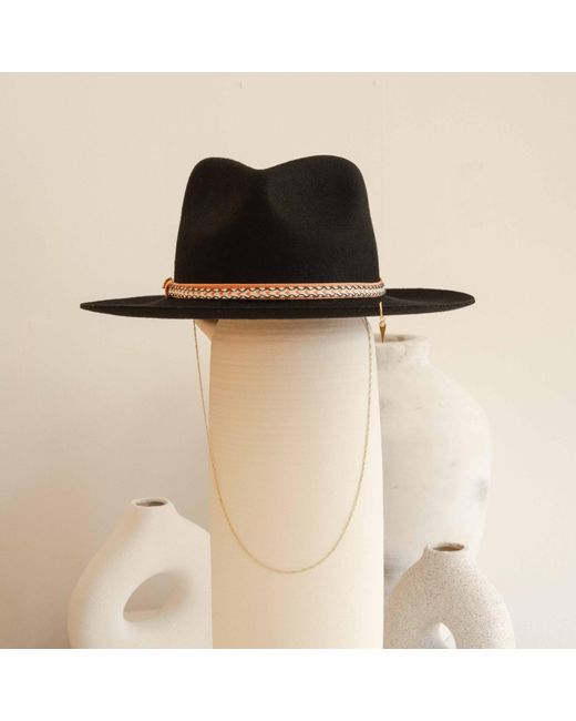 Sage the Label Black Hendra Wool Fedora Hat With Sterling Jewellery for men