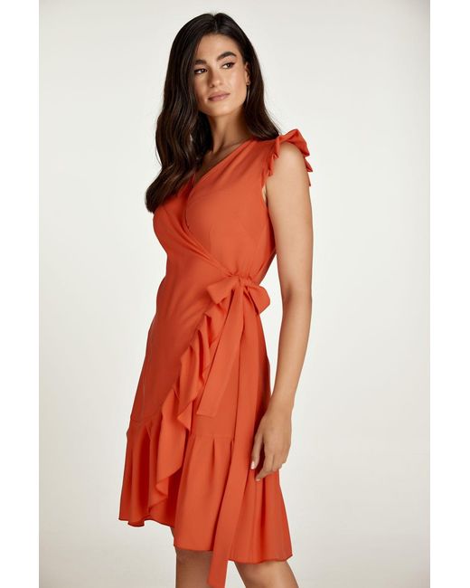 Conquista Red Wrap Dress