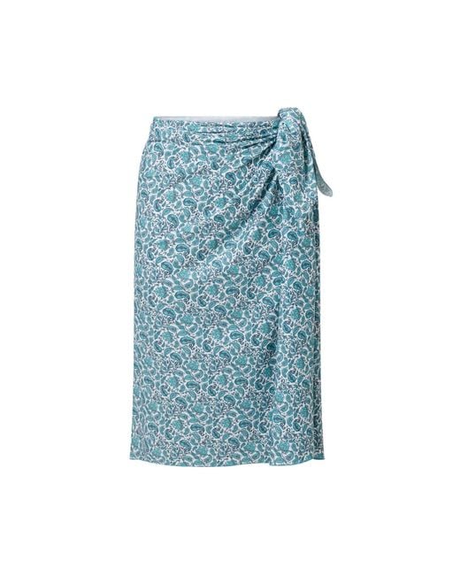 Aqva Swimwear Blue Sarong Skirt Illetes